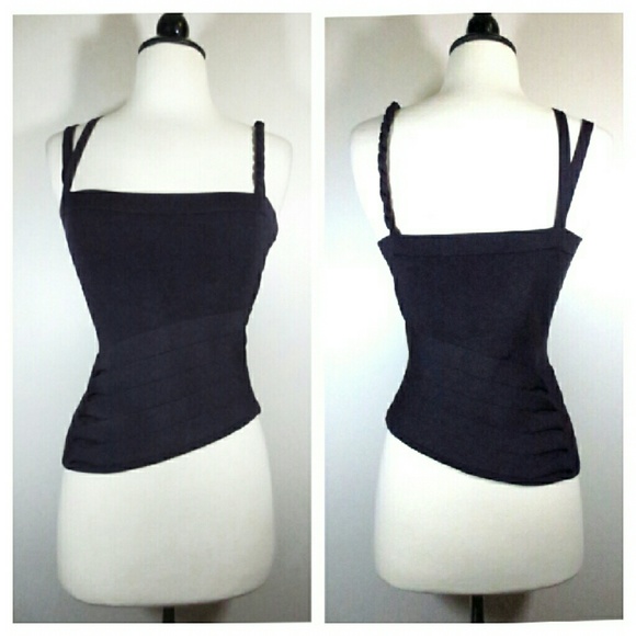 Herve Leger Purple Asymmetrical Top 💜 - Picture 1 of 4